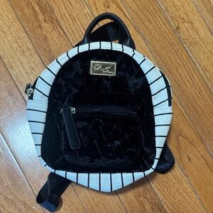 Betsey Johnson Black Velvet Bag with Gold Plate